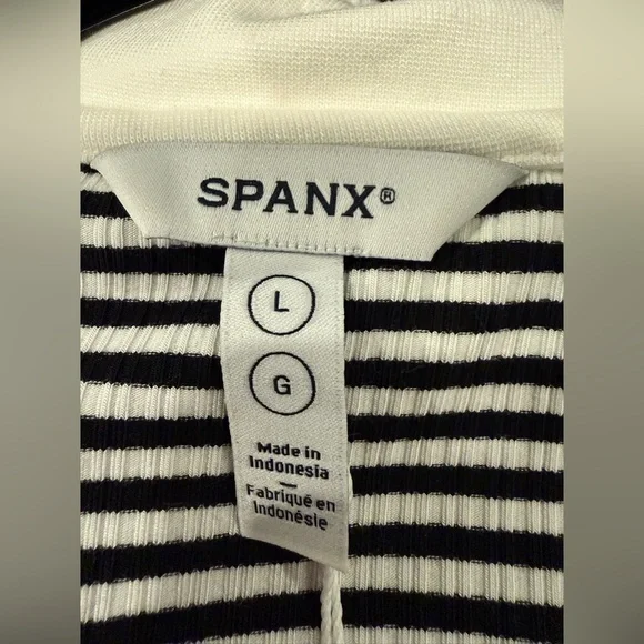 Spanx Stripe Rib Polo Size L NWOT - Picture 4 of 5